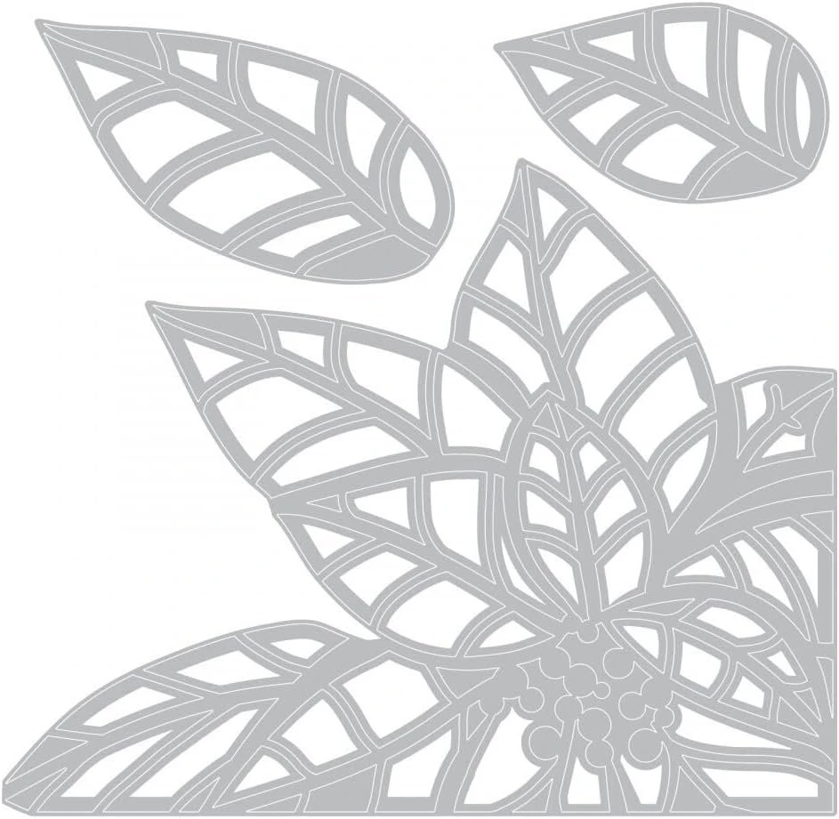 Sizzix 664212 Poinsettia Pieces by Tim Holtz pjovimo formelės, plastikas, įvairiaspalvis, vienas dydis