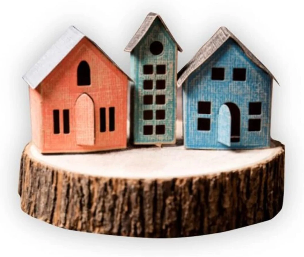 Sizzix 664741 Thinlits Trafaretai Paper Village by Tim Holtz (16 vnt.)