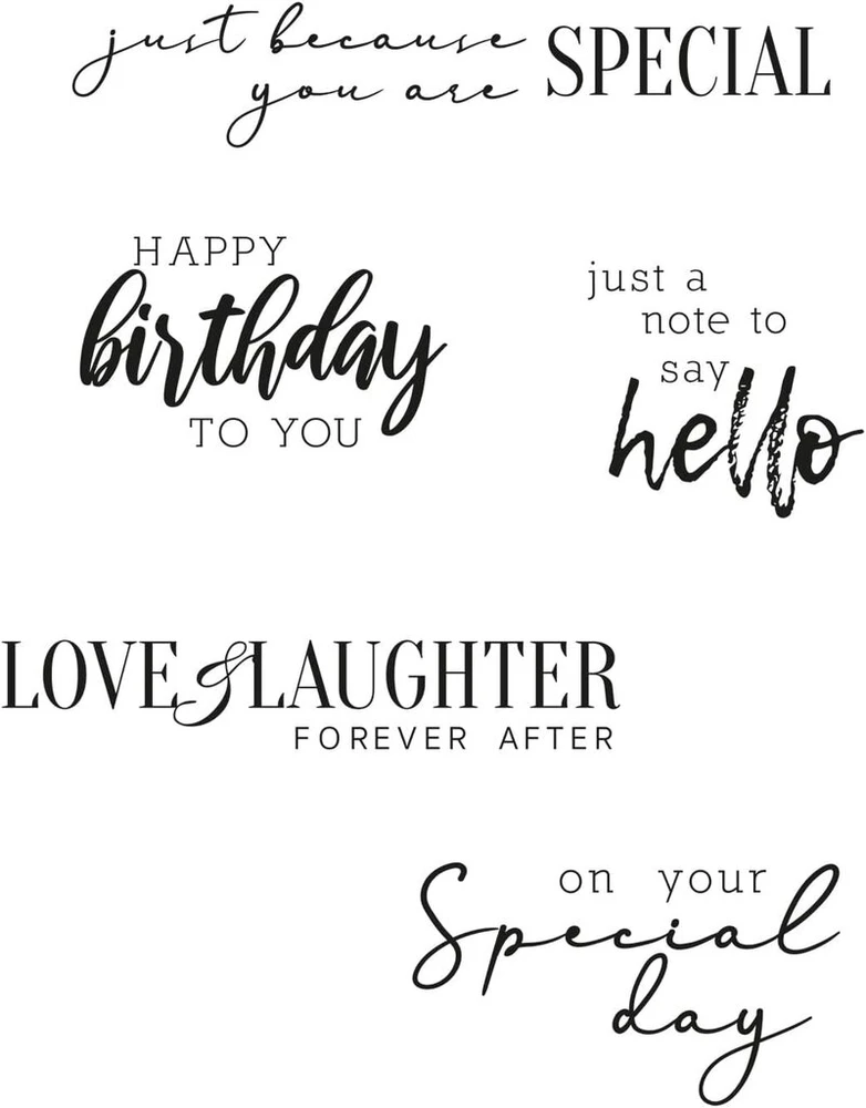 Sizzix 665408 skaidrūs antspaudai Sunnyside Sentiments #6, autorius Pete Hughes, įvairiaspalviai, vienas dydis