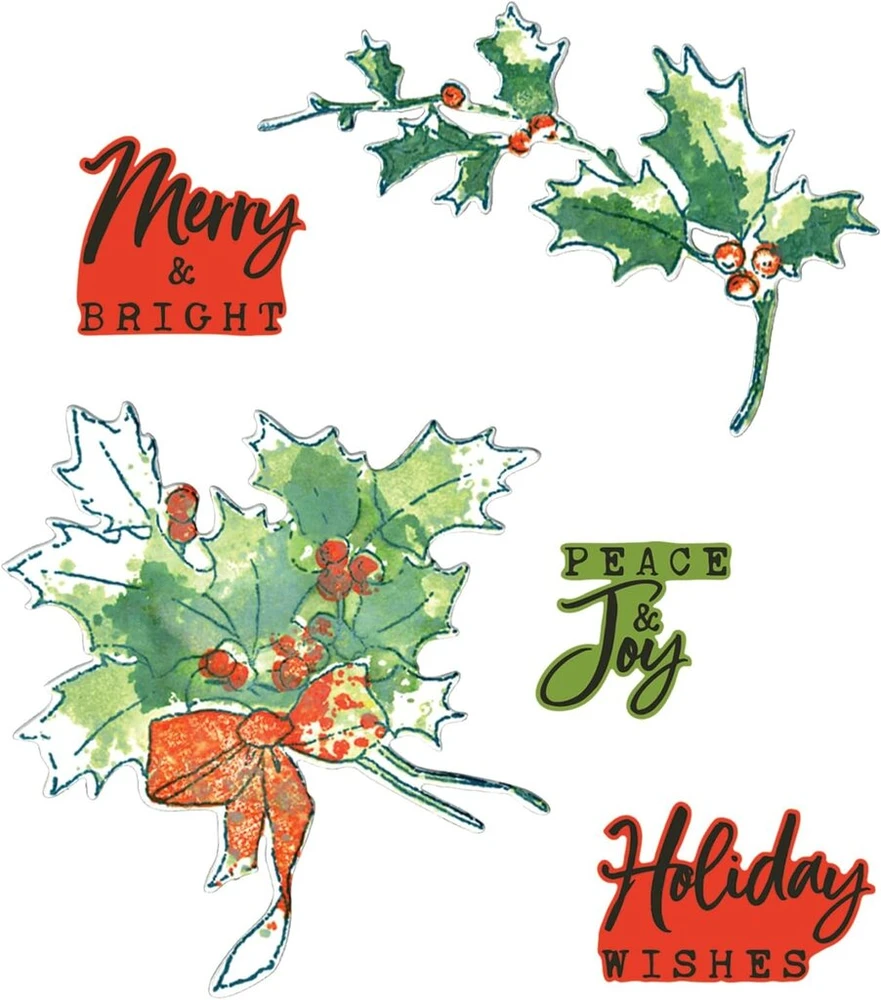 Sizzix A5 antspaudų rinkinys su "pencil Line Holly" dizainu
