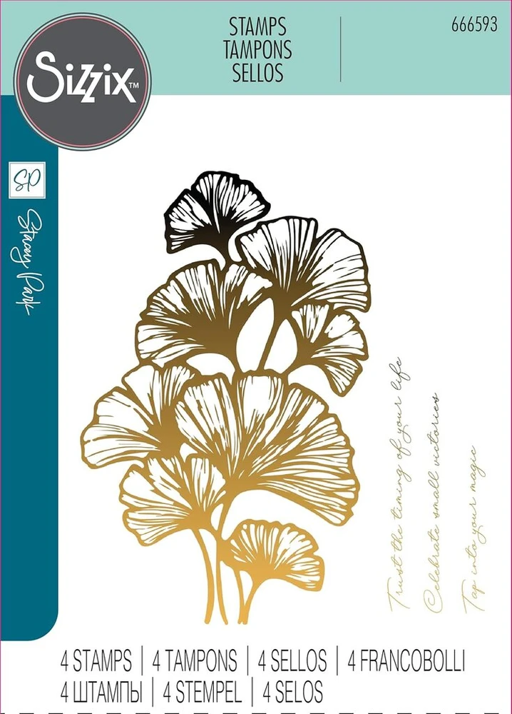 Sizzix Stacey Park 666593 Cosmopolitan Inspire skaidrių antspaudų rinkinys, 4 vnt., skaidrus, vienas dydis