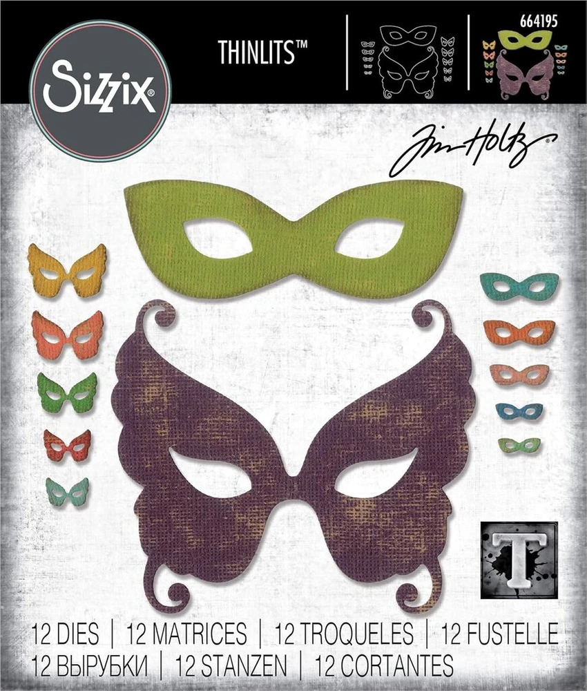 Sizzix Thinlits rinkinys, 12 vnt., Venecijos kaukė