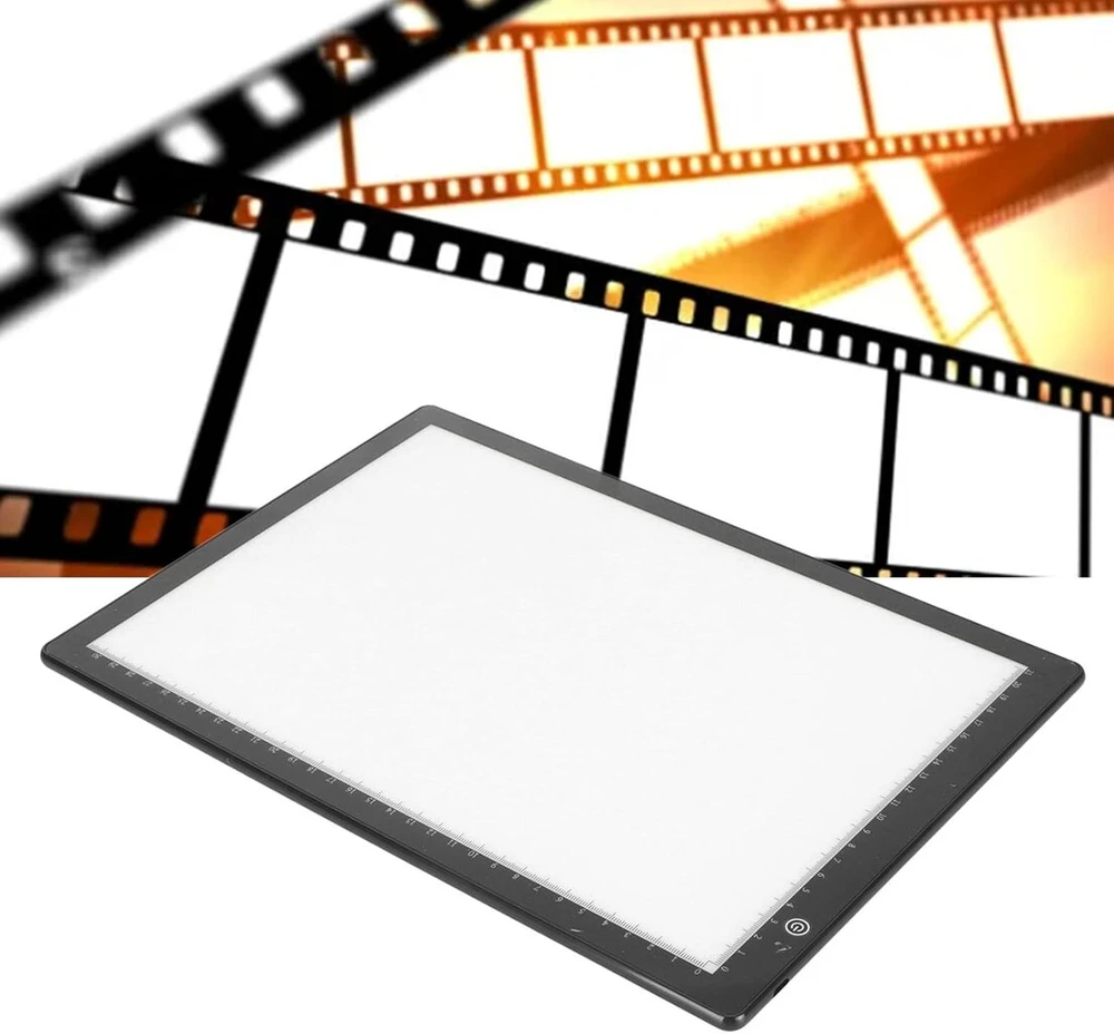Skaidrių peržiūros šviesdėžė, a4 skaidrių peržiūros įrenginys, skaidrių filmų negatyvų skenavimas, su 3 reguliuojamais ryškumais, led usb šviesos skaitytuvas, šviesdėžės skaitytuvas, skirtas piešimo menininkų eskizams