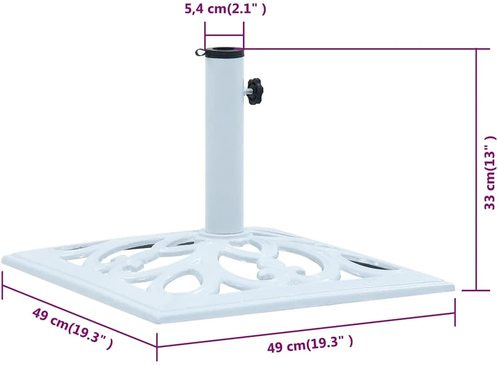 Skėčio pagrindas, baltos spalvos, ketus, 12kg, 49cm