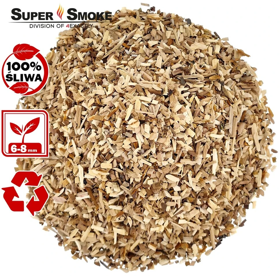 Skiedros rūkymui Supersmoke slyva Kl-08 (6-8mm) Medium 65 litrų
