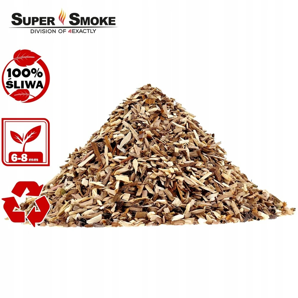 Skiedros rūkymui Supersmoke slyva Kl-08 (6-8mm) Medium 65 litrų