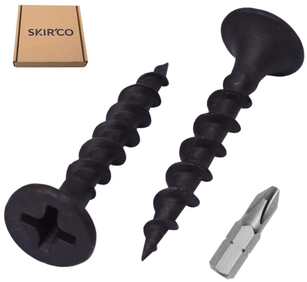 Skir'co (100 vnt.) juodo fosfato apdaila 3.5 x 25mm gipso kartono varžtai medienai, philips gipso plokščių varžtai