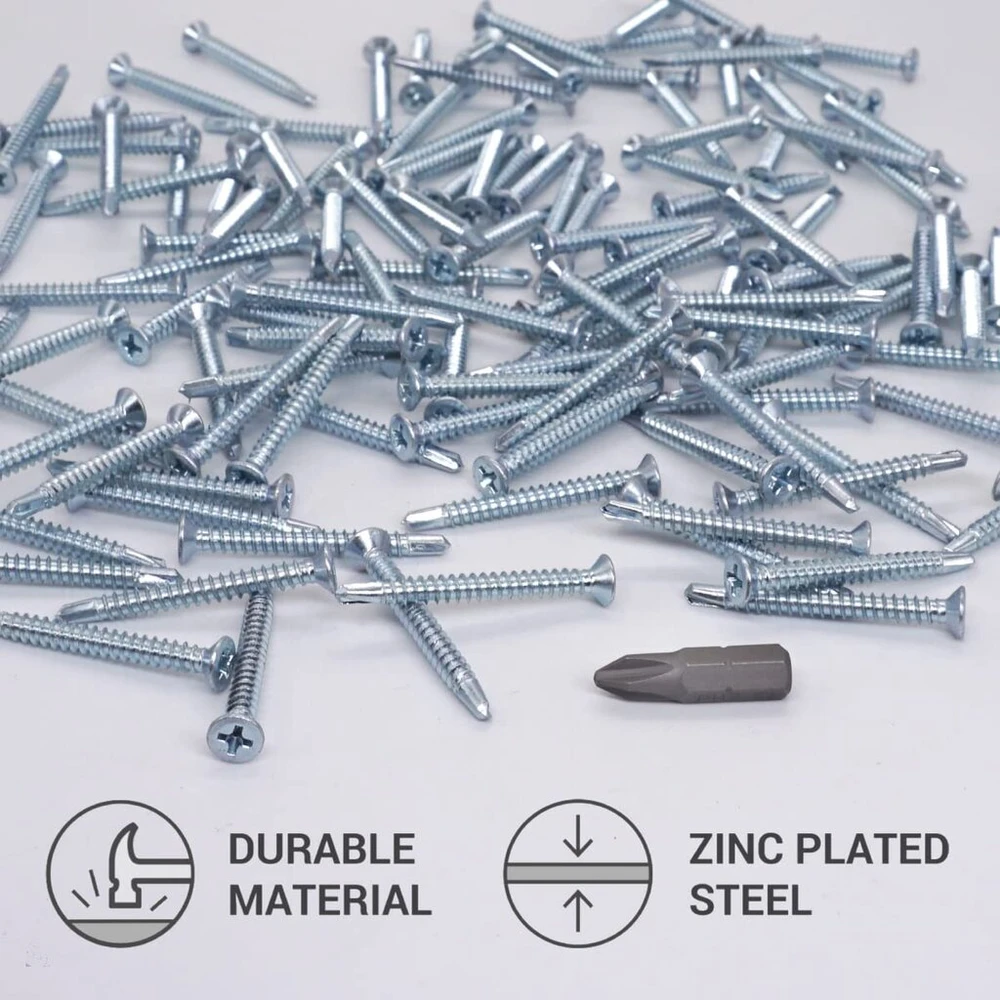 Skir'co (700 vnt.) din 7504 p cinkuoto plieno 3,9 x 38 mm savisriegiai metalui, sriegiklis, įleidžiama galvutė