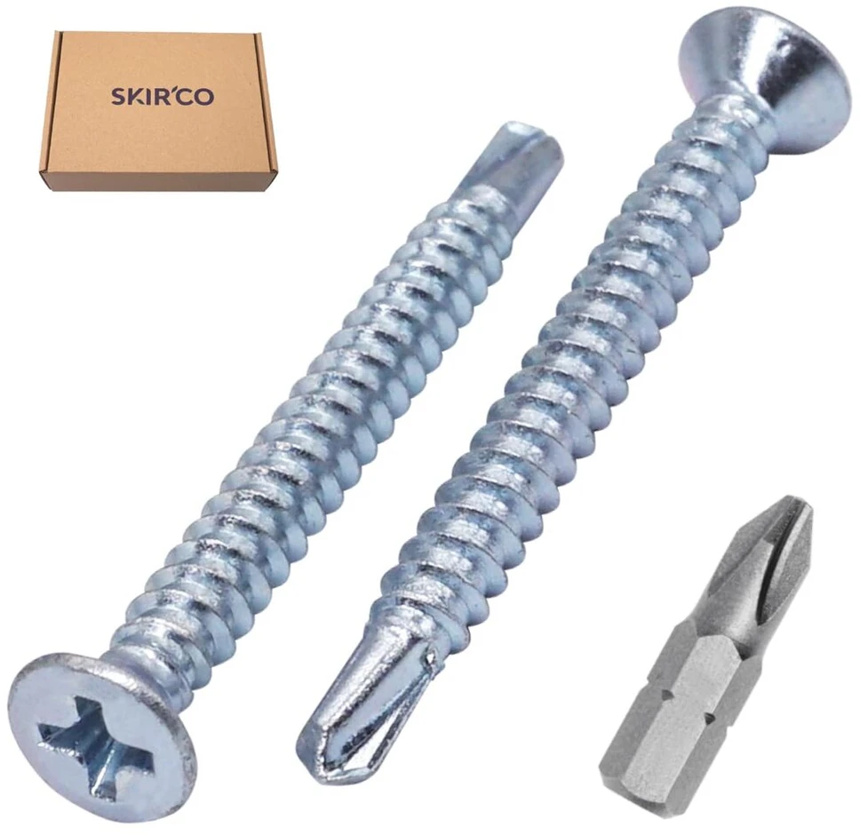 Skir'co (700 vnt.) din 7504 p cinkuoto plieno 3,9 x 38 mm savisriegiai metalui, sriegiklis, įleidžiama galvutė