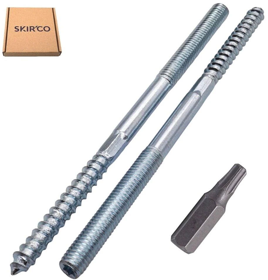Skir'co paketas, 10 vnt. pakabinamų varžtų m8 x 140 mm, dvigubo sriegio kaištiniai varžtai, dvigubos galvutės varžtai