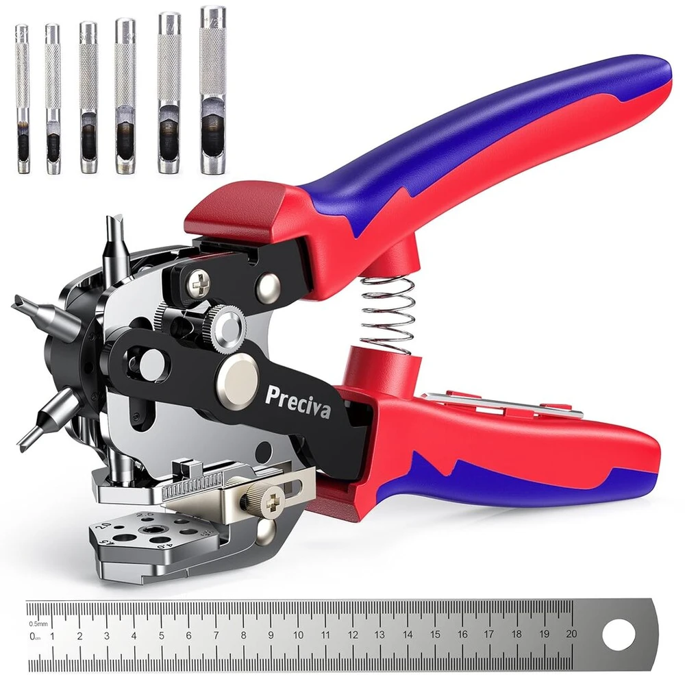 Skylių žnyplės odai, diržų skylių žnyplės, odinių diržų perforatorius sukamojo tipo skylių žnyplės su svirties mechanizmu diržams, audiniui, odai, kartonui perforuoti - profesionalios sukamojo tipo skylių žnyplės apvalios 2