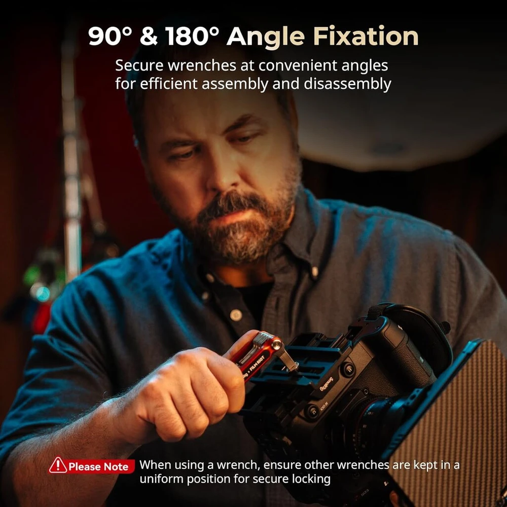 Smallrig x Film Riot 10-in-1 sulankstomas įrankių rinkinys su atsuktuvais ir šešiabriauniais raktais, daugiakampė padėtis, nešiojamas ir kompaktiškas dizainas (raudonas) - 4813