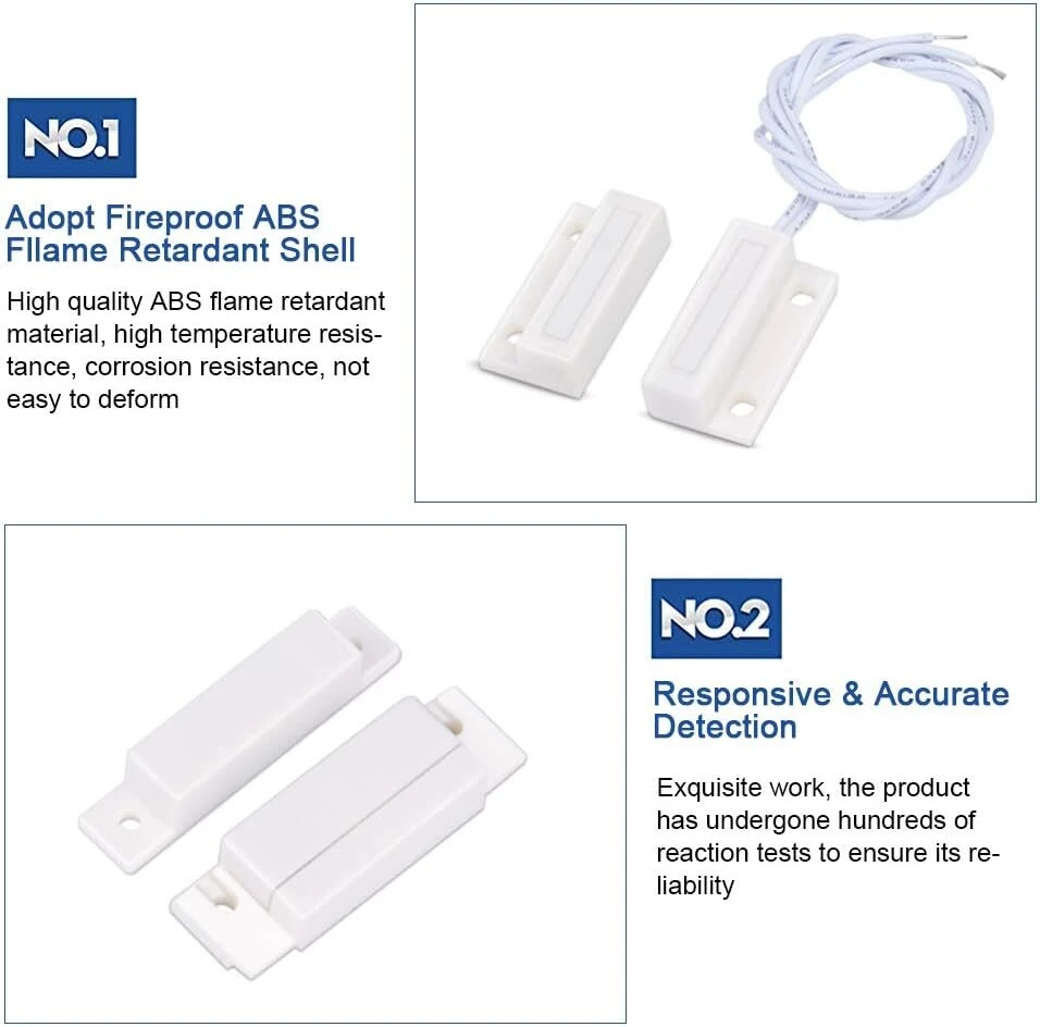 Smandy durų ir langų jutikliai 5 vnt. Mc-38 įleidžiamas laidinis durų langų jutiklis durų langų signalizacija magnetinis jungiklis namų apsaugos signalizacijos sistema