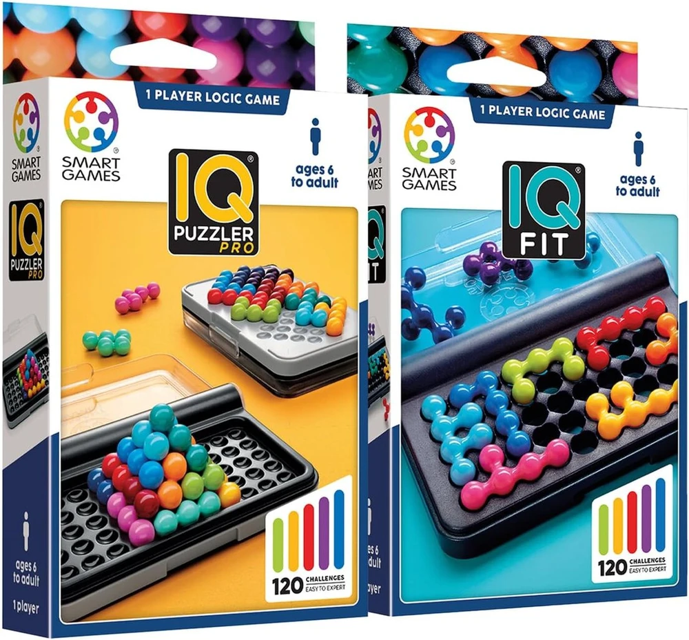 Smartgames - iq puzzler pro + iq fit | dėlionės žaidimai vaikams nuo 6-99 metų | dėlionės žaidimai suaugusiems ir vaikams | loginis žaidimas suaugusiems ir vaikams
