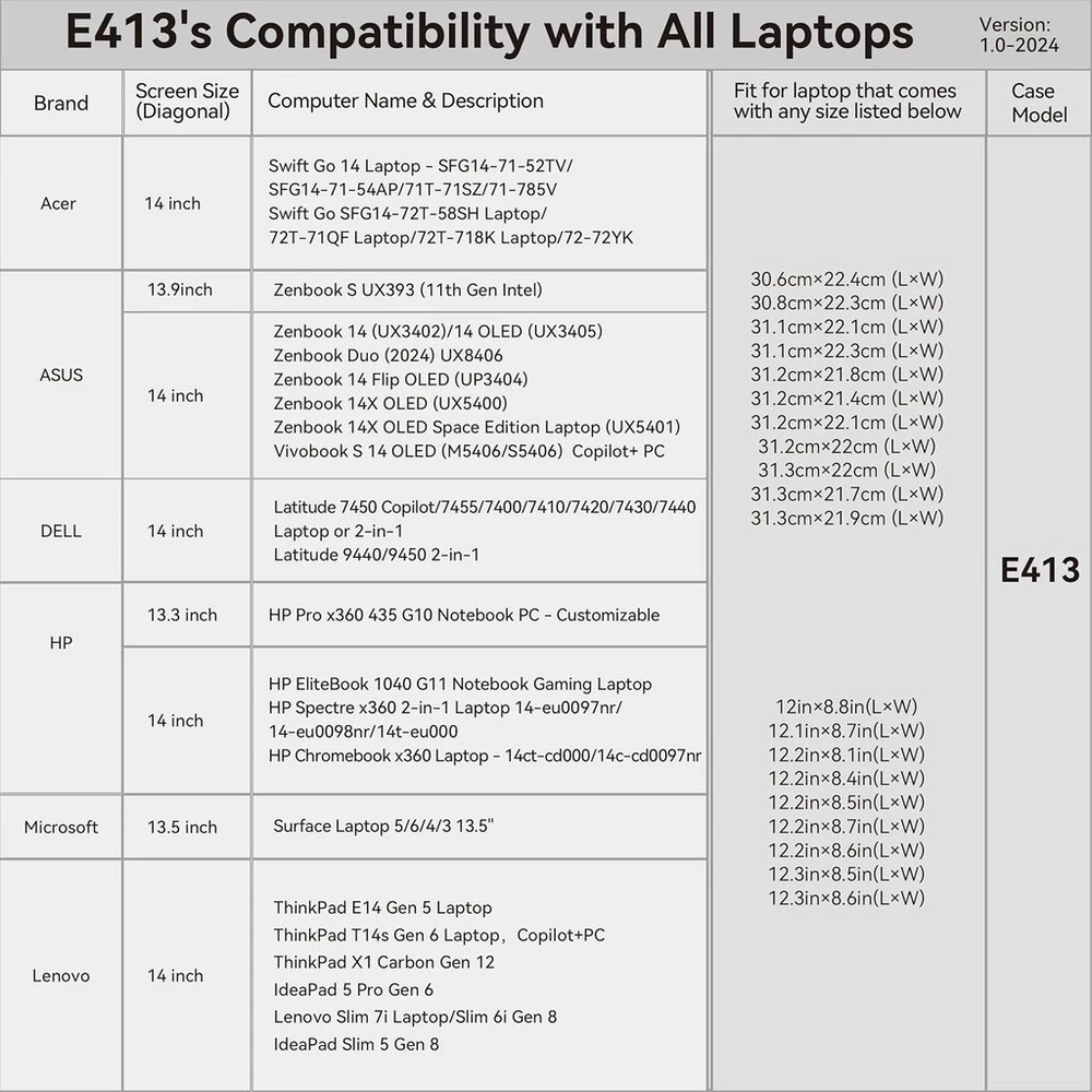 Smatree 14 colių nešiojamojo kompiuterio dėklas, skirtas Asus Zenbook Duo Ux8406, Zenbook 14 Ux3402/14 Oled/14 Flip Oled/14x Oled, Vivobook S 14 Oled M5406/s5406 Copilot+pc, 13.9 colių Zenbook S Ux393 nešiojamajam kompiuteriui (e
