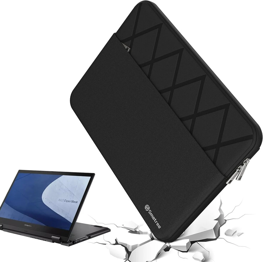 Smatree 14 colių smūgiams atsparus nešiojamojo kompiuterio dėklas ir krepšys vyrams ir moterims, vandeniui atsparus apsauginis dėklas, pritaikytas asus expertbook b2 flip b2402f/b2402c 14 colių nešiojamojo kompiuterio dėklui, juodas (e617)