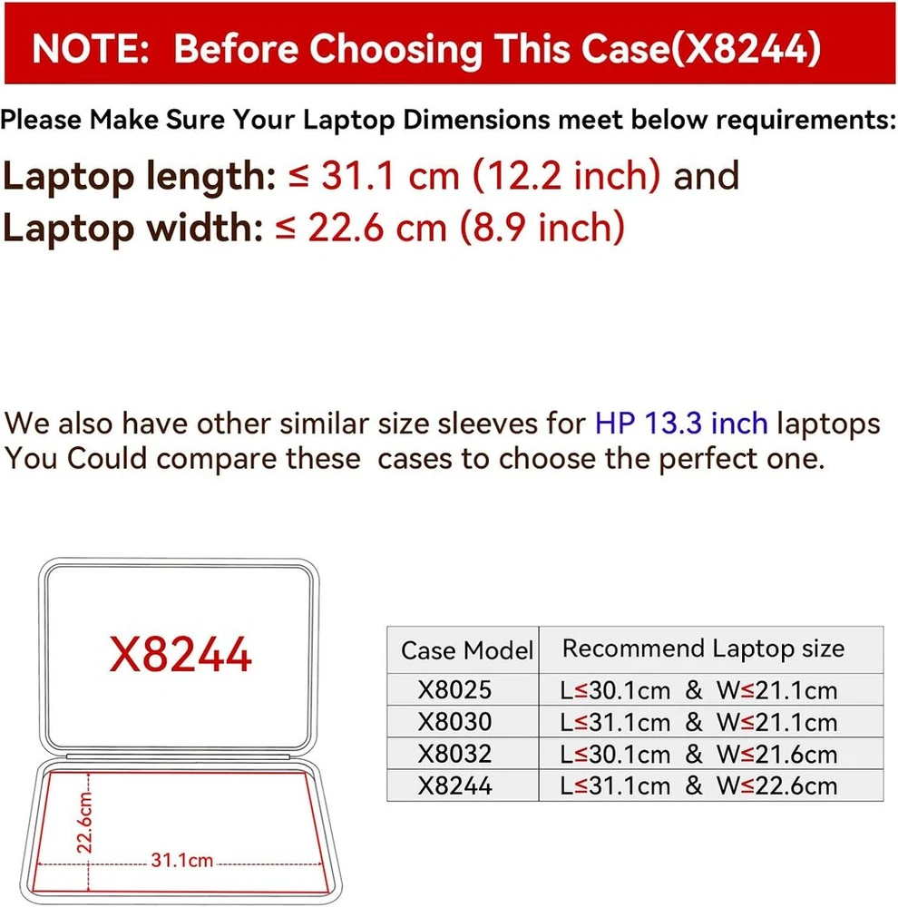 Smatree kietas eva apsauginis dėklas, suderinamas su 13.3 colių hp pro x360 435 g10 nešiojamojo kompiuterio krepšiu (x8244)