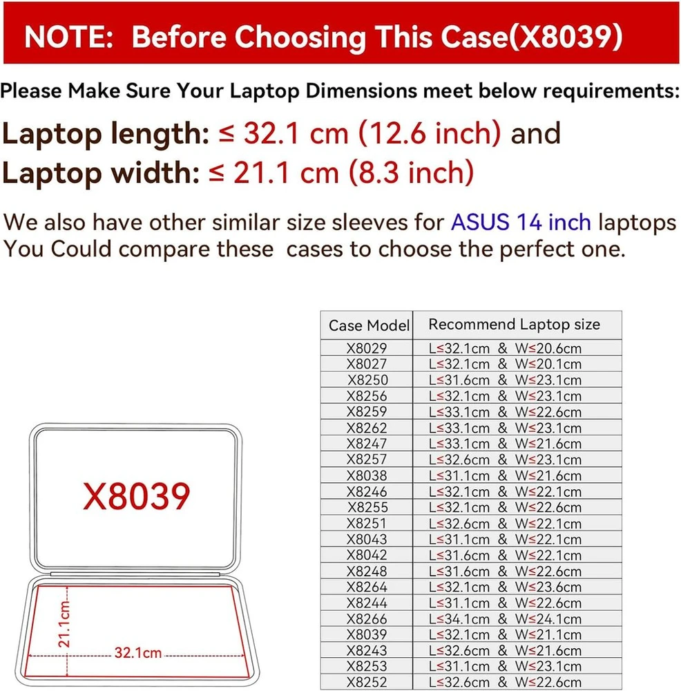 Smatree kietas eva apsauginis dėklas, suderinamas su 14 colių asus chromebook plus cx14 (cx1405)/chromebook c425, asus zenbook 14 ux425/um425qa, asus vivobook 14 x412/expertbook b9 oled b9403 (x8039)