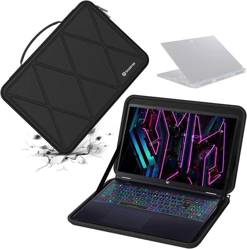 Smatree kietas eva apsauginis dėklas, suderinamas su 16 colių acer nitro 16 žaidimų nešiojamuoju kompiuteriu, 16 colių acer predator helios 16 žaidimų nešiojamojo kompiuterio vandeniui atsparus ir smūgiams atsparus krepšys (x8310)