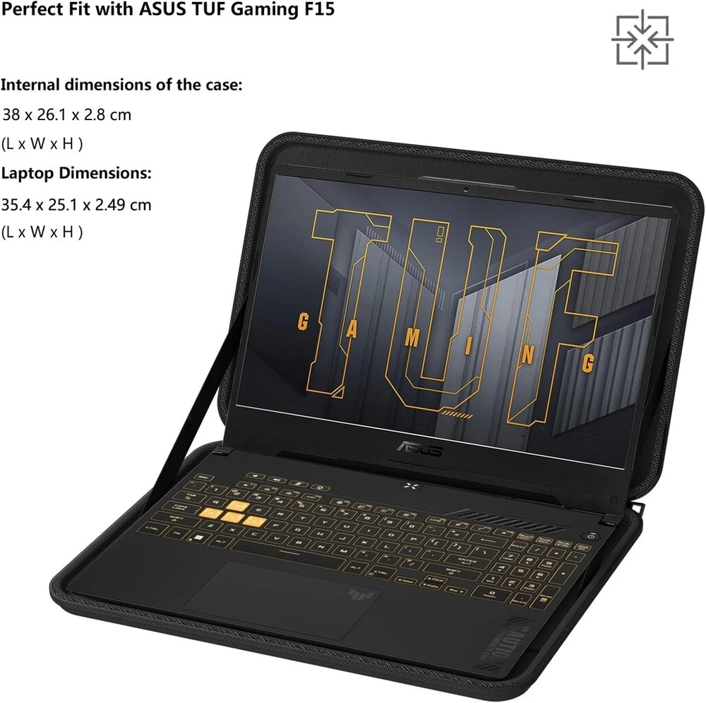 Smatree kietas nešiojamojo kompiuterio dėklas, suderinamas su 15,6 colio Asus Tuf Gaming A15 (2023), Asus Tuf Gaming F15 (2022), Asus Tuf Gaming A16 Advantage Edition (2023), plonas ir atsparus smūgiams krepšys