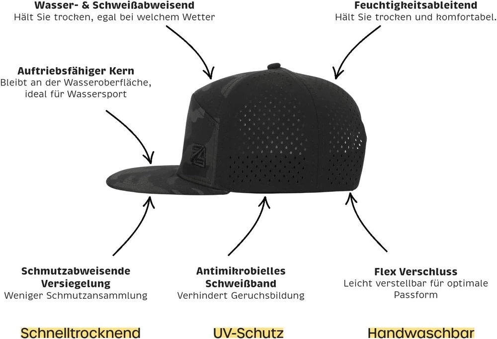Snapback kepurė vyrams ir moterims - vandeniui atspari beisbolo kepurė vyrams ir moterims - reguliuojamas dydis