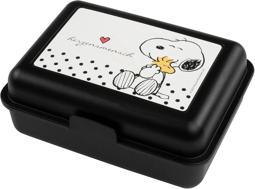 Snoopy pietų dėžutė su pertvara, 17,5x12,8x6,9 cm, juoda
