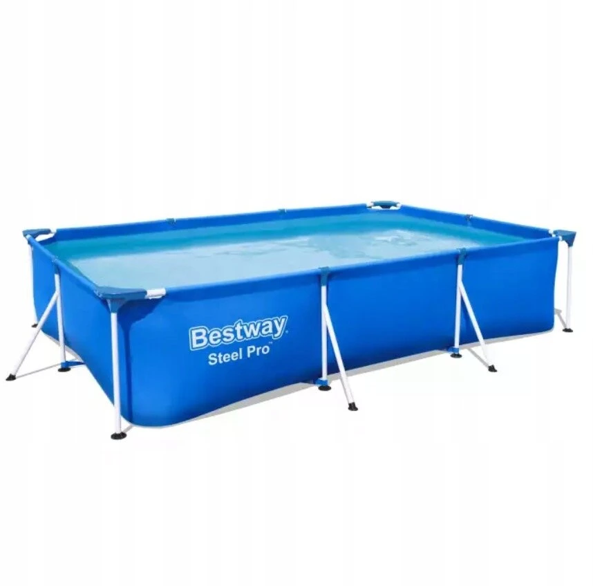 Sodo baseinas su rėmu stačiakampis 300x201x66 cm Bestway 56411 + siurblys
