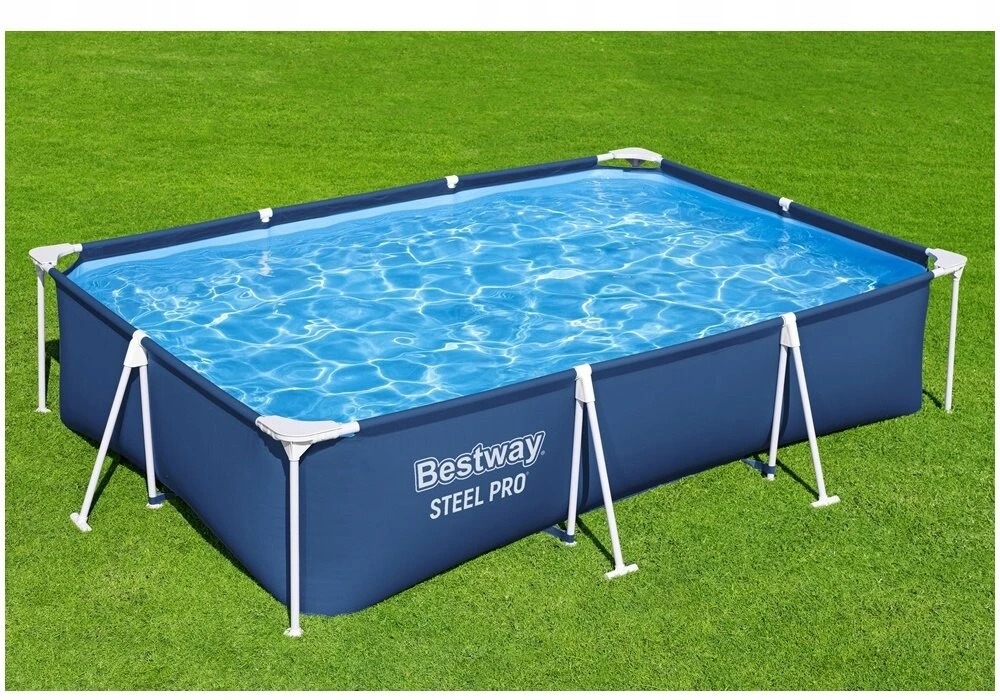 Sodo baseinas su rėmu stačiakampis 300x201x66 cm Bestway 56411 + siurblys