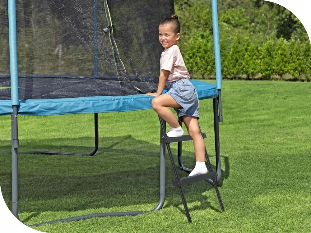 Sodo batutas vaikams su tinkleliu viduje 366cm Bestway + kopėčios