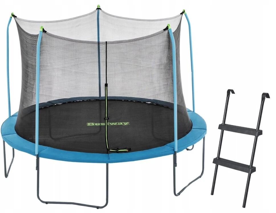 Sodo batutas vaikams su tinkleliu viduje 366cm Bestway + kopėčios