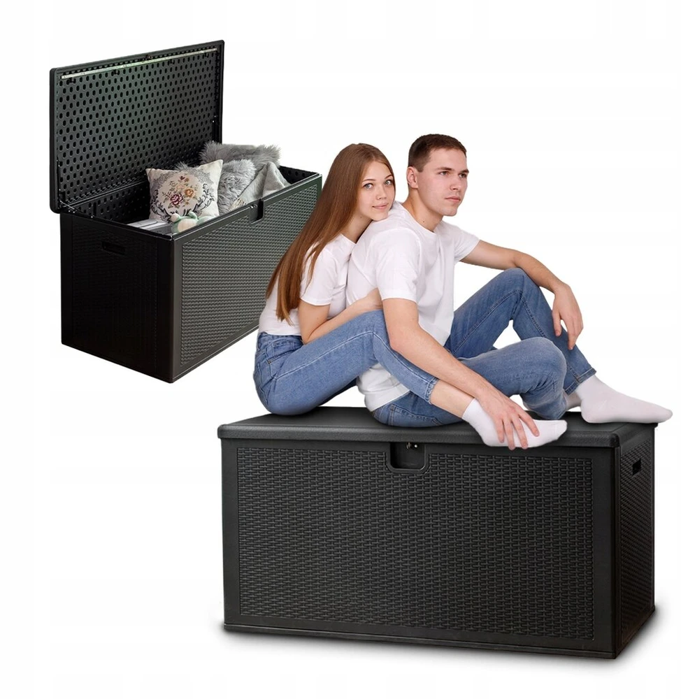 Lauko baldų komplektas Sodo dėžė 570 l premium large balcony trunk seat rissa juodas
