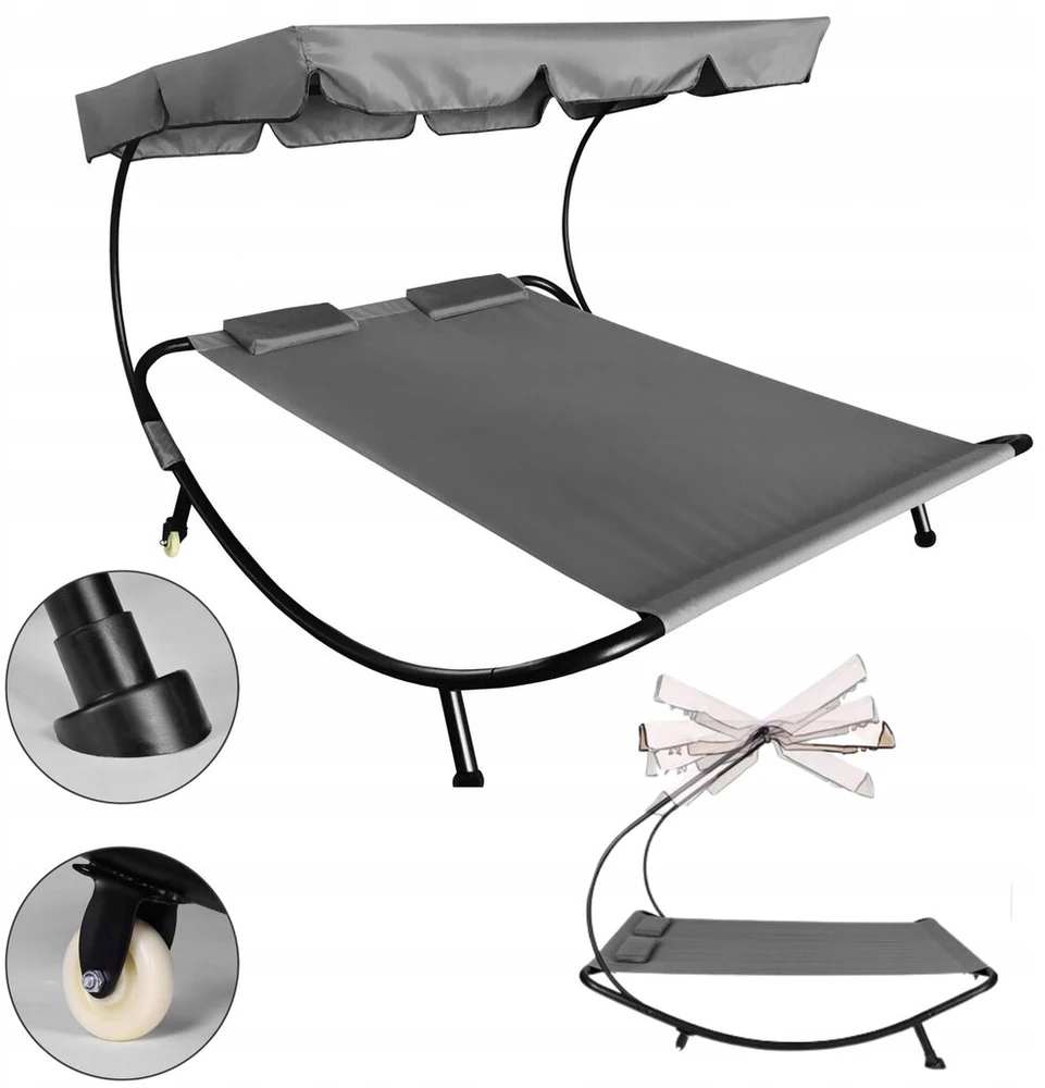 Sodo gultas dvivietis su reguliuojamu stogeliu xxl strong