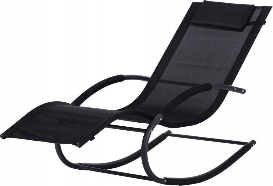 Sodo gultas supamasis krėslas sofa nulinės gravitacijos atlošas galvai juodas multigarden