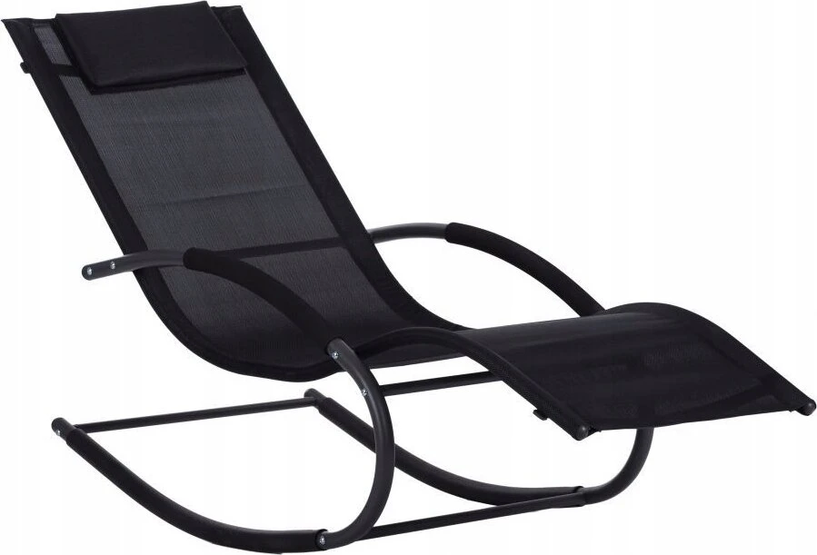 Sodo gultas supamasis krėslas sofa nulinės gravitacijos atlošas galvai juodas multigarden