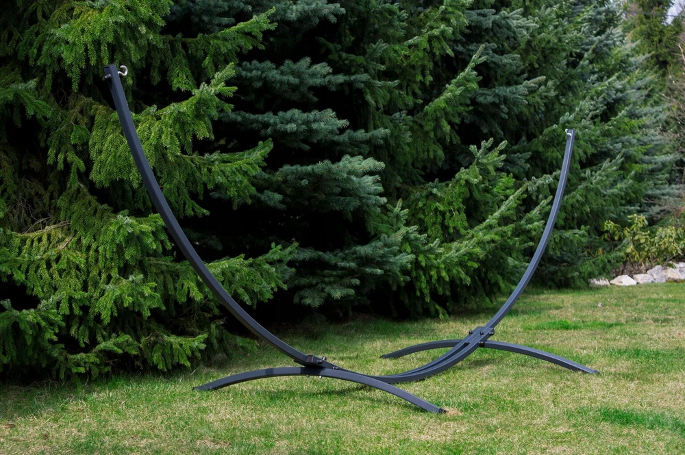 Sodo hamakas 1 asmeniui Acadia 200x120 + plieno rėmas Indela 120kg Potenza