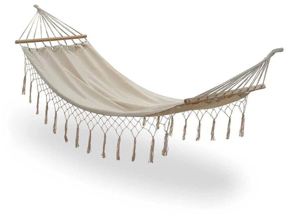 Sodo hamakas su užvalkalu beige boho Tadar 200x100 cm