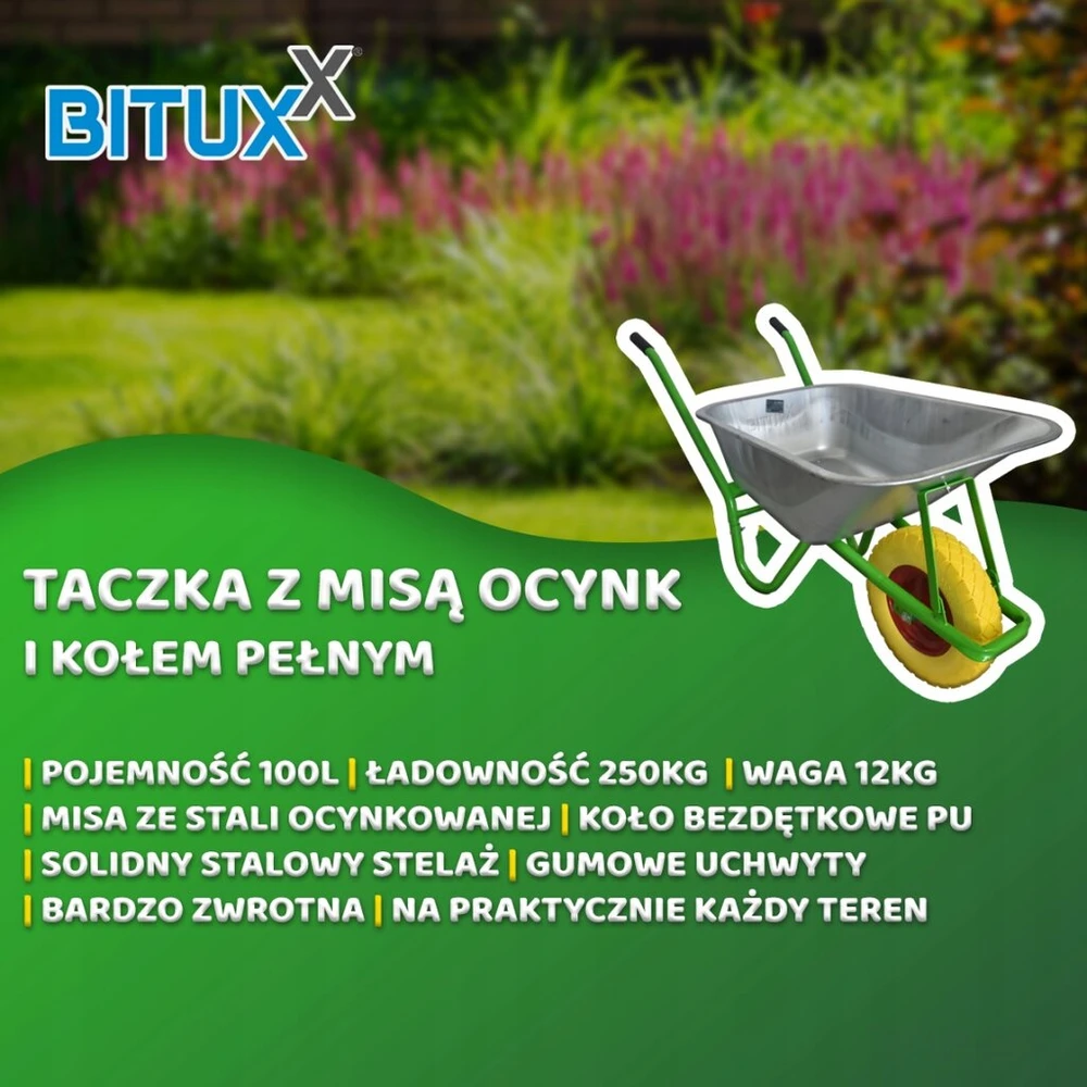 Grandininis pjūklas Sodo karutis didelis 100 l keliamosios galios 250 kg su pilnu ratu