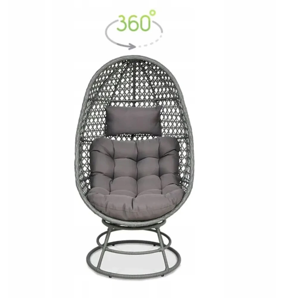 Sodo kėdė Technorattan Basket Holiday Swivel terasai, balkonui, pilka