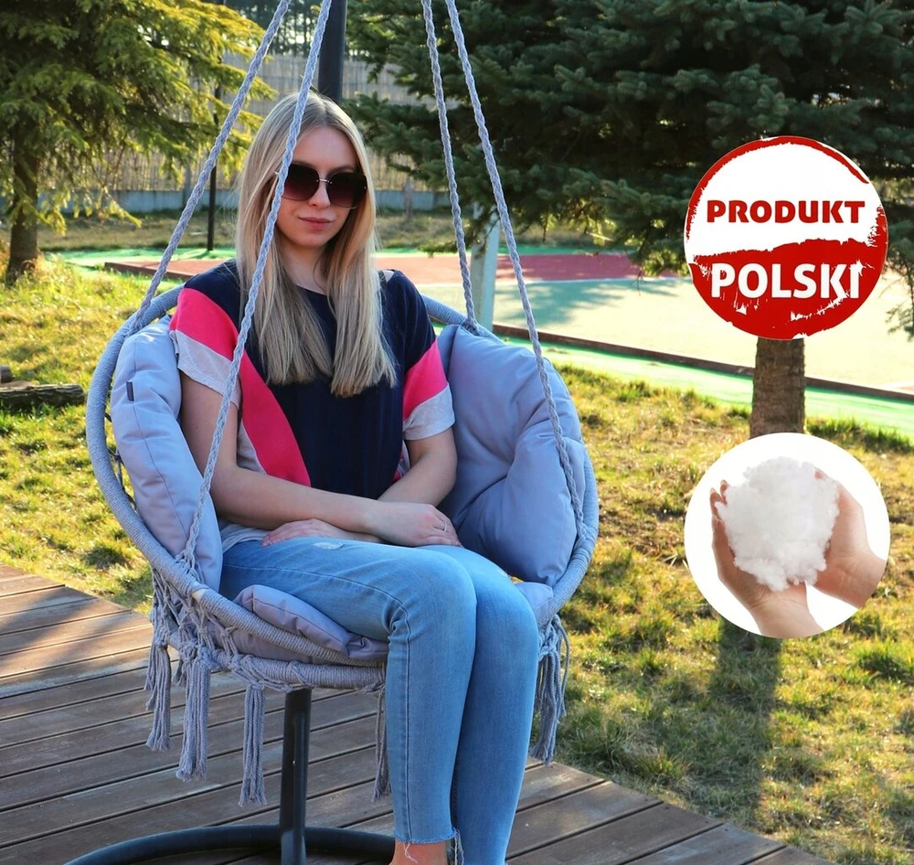 Sodo kėdės pagalvėlė sūpynėms, pakabinamam gandralizdžiui, vandeniui atspari, Luna 3
