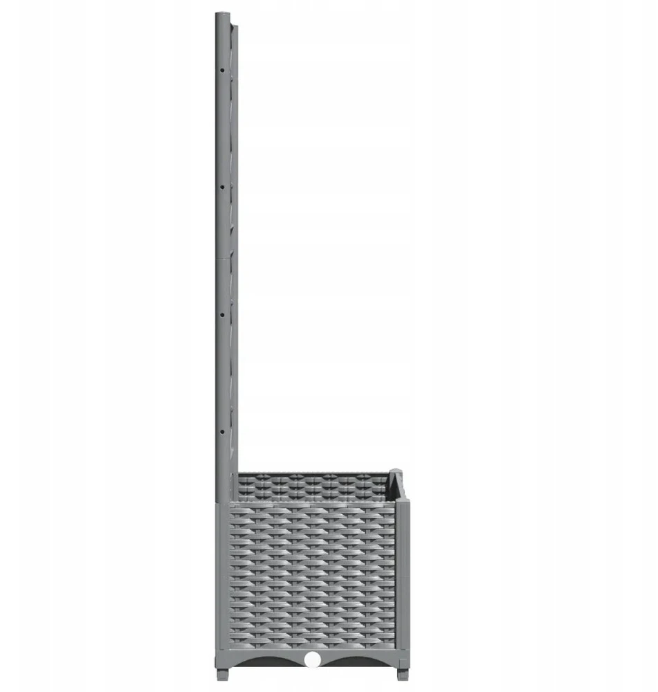 Sodo lovelis su pp grotelėmis, 40x40x136 cm, šviesiai pilkas