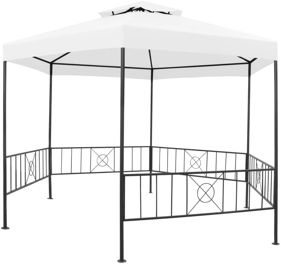 Sodo pavėsinė, baltos spalvos, 323x275x265cm, 180g/m²
