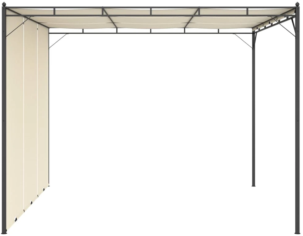 Sodo pavėsinė su šonine užuolaida, kreminės spalvos, 3x3x2,25m