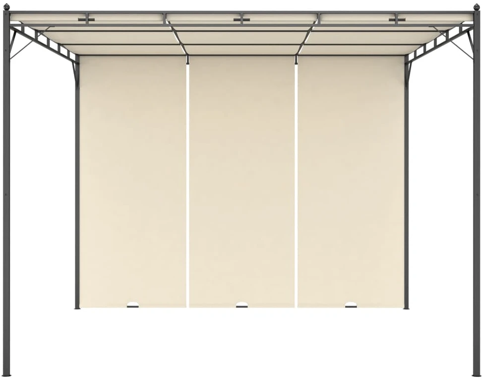 Sodo pavėsinė su šonine užuolaida, kreminės spalvos, 3x3x2,25m