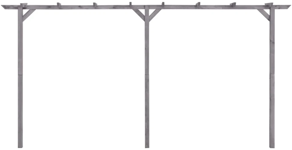 Sodo pergolė, pilkos spalvos, 400x40x205cm, impregnuota pušis