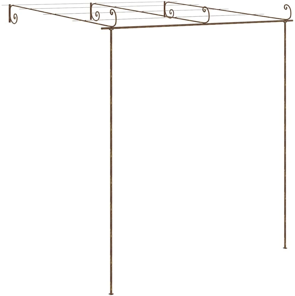 Sodo pergolė, senovinės rudos spalvos, 3x3x2,5m, geležis