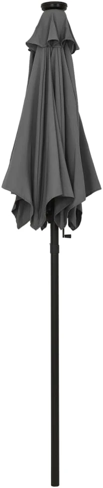Sodo skėtis nuo saulės su LED, antracito, 200x211cm, aliuminis