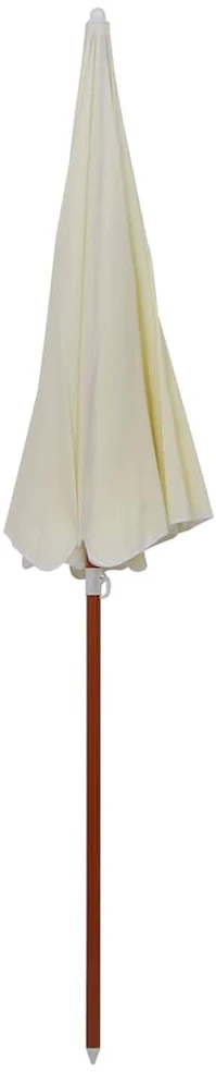 Sodo skėtis nuo saulės su plieniniu stulpu, smėlio, 240cm
