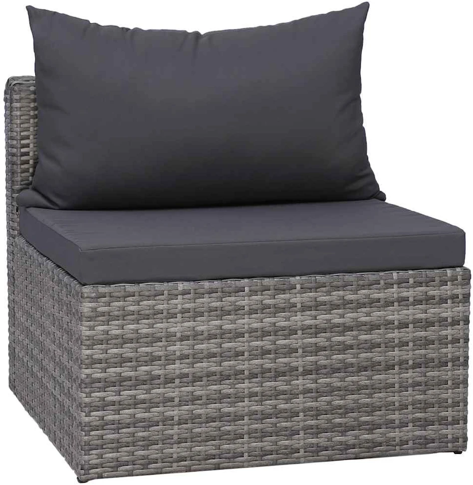 Lauko baldų komplektas Sodo sofos kompl. su pag. ir pagalvėmis, 7d., pilk. sp., polir.