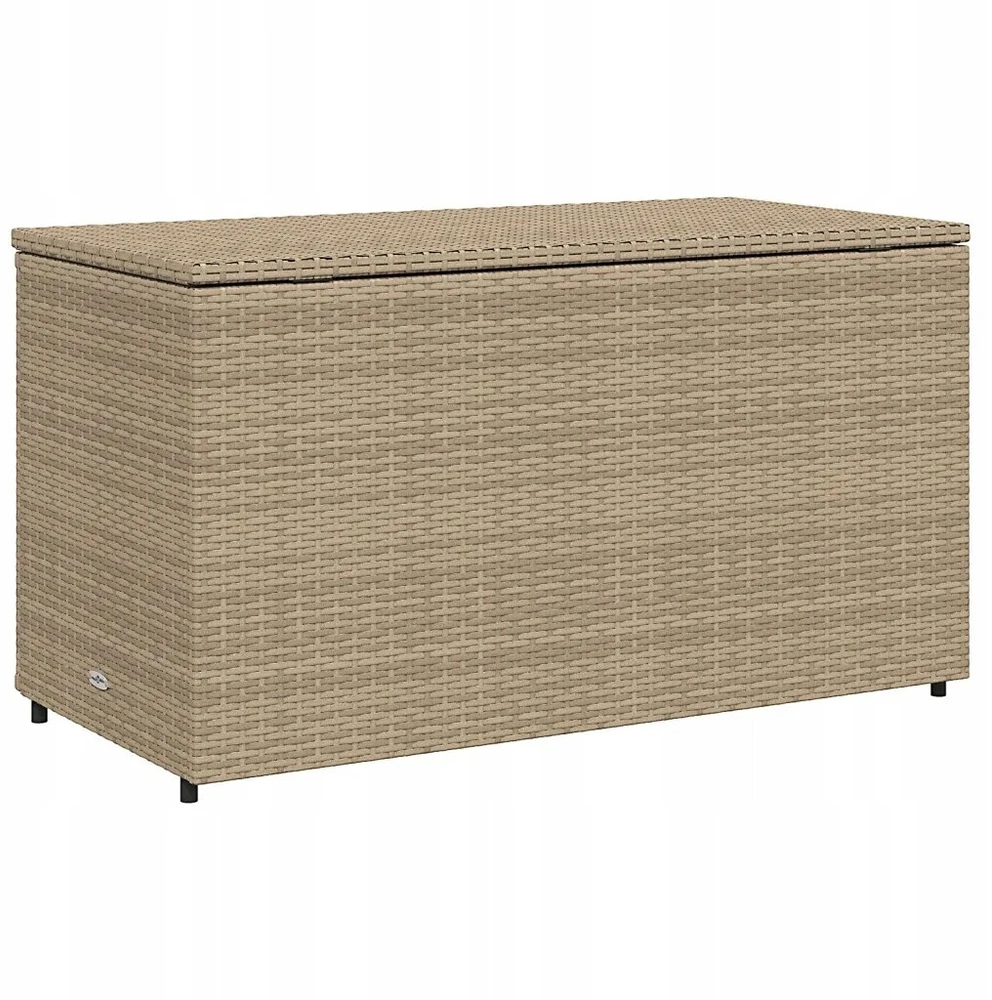 Lauko baldų komplektas Sodo spintelė, smėlio spalvos, 110x55x60,5 cm, polyratanas