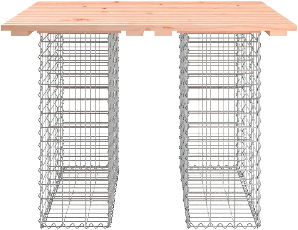Sodo stalas, gabiono dizainas, 100x102x72 cm, Douglas medienos masyvas